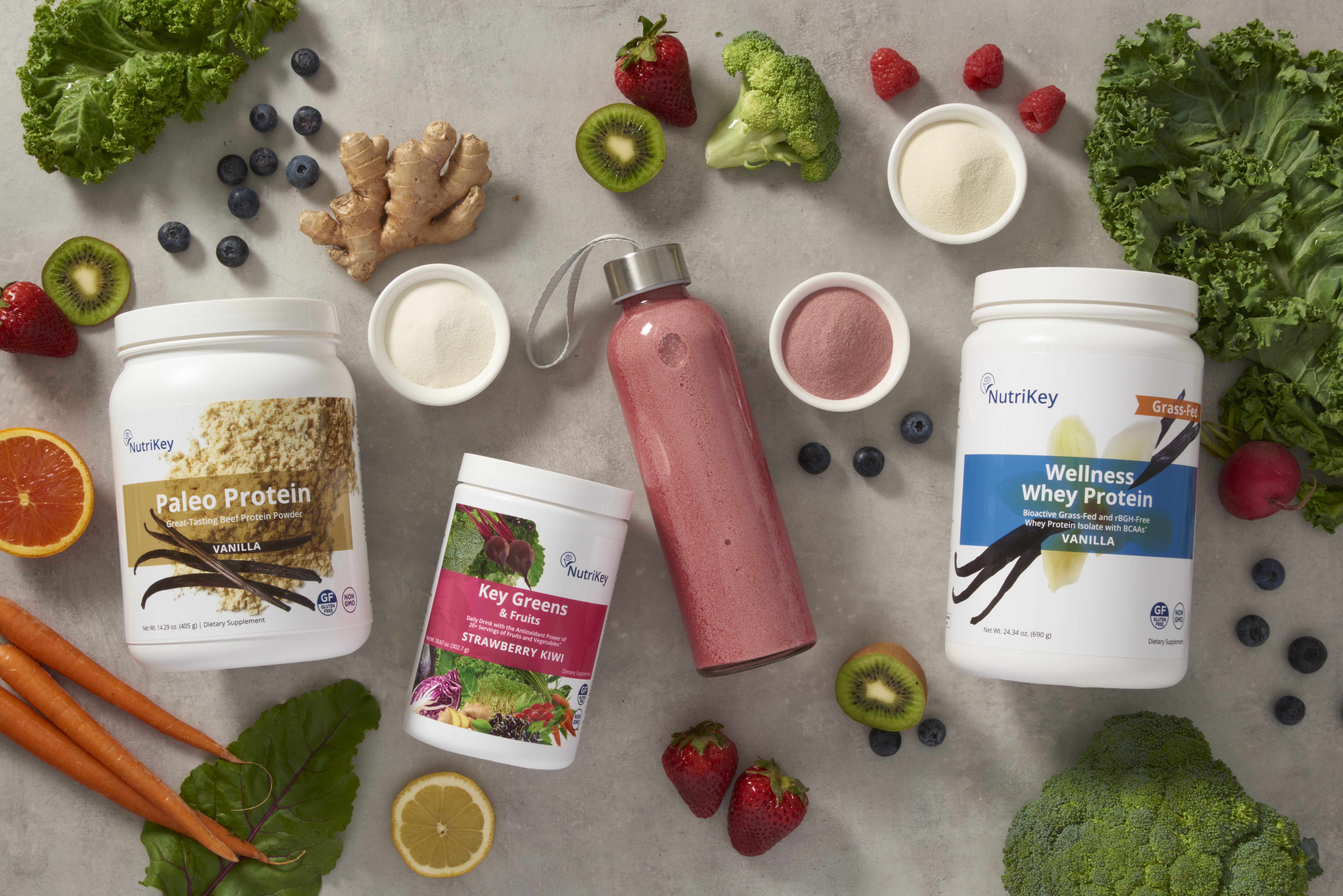 NutriKey Key Greens and Protein powders